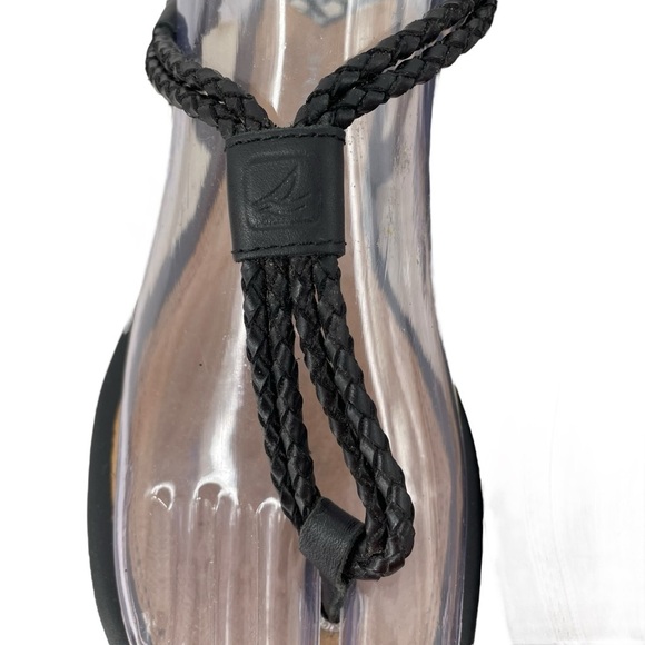 Sperry Lacie Black Braided Rope Thong Slingback Classic Everyday Beach Sandal 8 - Picture 4 of 13
